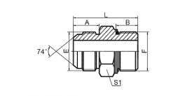 1JG JIC MALE 74° CONE / BSP MALE O-RING 1JG JIC MALE 74° CONE / BSP MALE O-RING