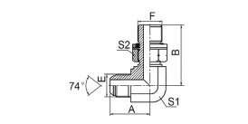 1JG9-OG 90° ELBOW JIC MALE 74° CONE / BSP MALE O-RING 1JG9-OG 90° ELBOW JIC MALE 74° CONE / BSP MALE O-RING