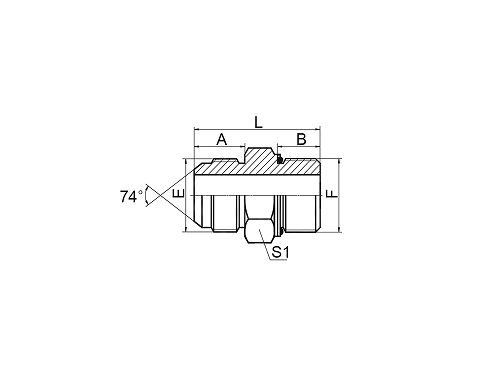 1JH JIC MALE 74° CONE / METIRC MALE ADJUSTABLE STUD END L-SERIES ISO 6149-3 1JH JIC MALE 74° CONE / METIRC MALE ADJUSTABLE STUD END L-SERIES ISO 6149-3