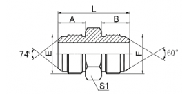 1JK JIC MALE 74°/JIS METRIC MALE 60° 1JK JIC MALE 74°/JIS METRIC MALE 60°