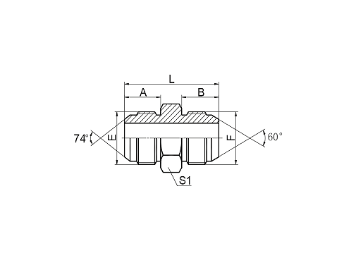 1JK JIC MALE 74°/JIS METRIC MALE 60° 1JK JIC MALE 74°/JIS METRIC MALE 60°