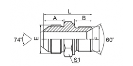1JM JIC MALE 74° CONE / METRIC MALE 60° SEAT 1JM JIC MALE 74° CONE / METRIC MALE 60° SEAT