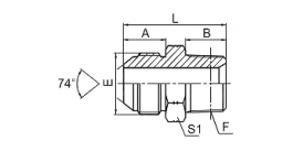 1JN JIC MALE 74° CONE / NPT MALE 1JN JIC MALE 74° CONE / NPT MALE