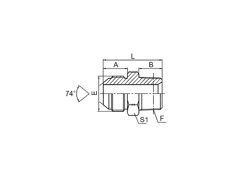 1JN JIC MALE 74° CONE / NPT MALE 1JN JIC MALE 74° CONE / NPT MALE