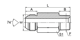 1JN-LL JIC MALE 74° CONE / NPT MALE EXTRA LONG 1JN-LL JIC MALE 74° CONE / NPT MALE EXTRA LONG