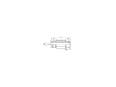 1JN-L JIC MALE 74° CONE/NPT MALE LONG