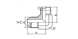 1JN9 90° ELBOW JIC MALE 74° CONE/NPT MALE 1JN9 90° ELBOW JIC MALE 74° CONE/NPT MALE
