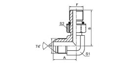 1JO9-OG 90° ELBOW JIC MALE 74° CONE / SAE O-RING BOSS L-SERIES ISO 11926-3 1JO9-OG 90° ELBOW JIC MALE 74° CONE / SAE O-RING BOSS L-SERIES ISO 11926-3
