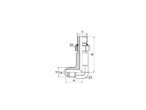 1JO9-OG/L 90° JIC MALE / LONG SAE  O-RING BOSS  L-SERIES ISO 11926-3