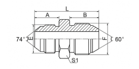 1JS JIC MALE 74° CONE/JIS GAS MALE
