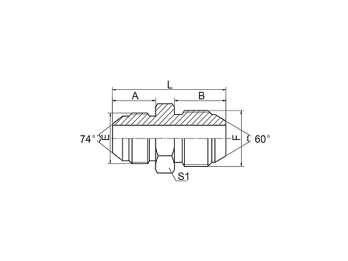 1JS JIC MALE 74° CONE/JIS GAS MALE 1JS JIC MALE 74° CONE/JIS GAS MALE