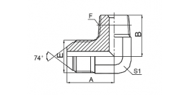 1JT9-SP 90° ELBOW JIC MALE 74° CONE/BSPT MALE 1JT9-SP 90° ELBOW JIC MALE 74° CONE/BSPT MALE