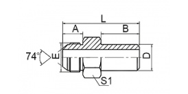 1JW JIC MALE 74° CONE/BUTT-WELD TUBE 1JW JIC MALE 74° CONE/BUTT-WELD TUBE