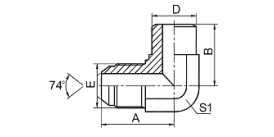 1JW9-IN 90° JIC MALE 74° CONE/INCH WELD TUBE 1JW9-IN 90° JIC MALE 74° CONE/INCH WELD TUBE