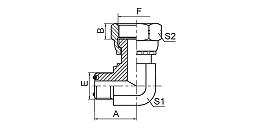 2F9 90° ELBOW ORFS MALE O-RING / ORFS FEMALE 2F9 90° ELBOW ORFS MALE O-RING / ORFS FEMALE