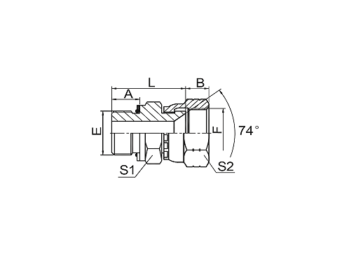 2GJ BSP MALE O-RING/JIC FEMALE 74° SEAT 2GJ BSP MALE O-RING/JIC FEMALE 74° SEAT
