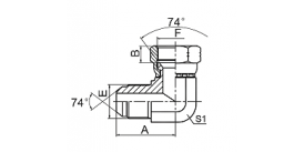 2J9 90° ELBOW JIC MALE 74° CONE/JIC FEMALE 74° SEAT 2J9 90° ELBOW JIC MALE 74° CONE/JIC FEMALE 74° SEAT