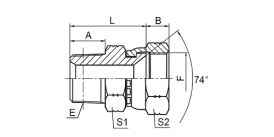 2NJ NPT MALE/JIC FEMALE 74° SEAT 2NJ NPT MALE/JIC FEMALE 74° SEAT