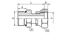 2OF SAE O-RING BOSS S-SERIES ISO 11926-2 / ORFS FEMALE 2OF SAE O-RING BOSS S-SERIES ISO 11926-2 / ORFS FEMALE