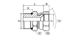 2OJ SAE O-RING BOSS/JIC FEMALE 74° SEAT 2OJ SAE O-RING BOSS/JIC FEMALE 74° SEAT