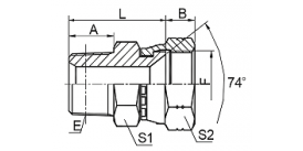 2TJ-SP BSPT MALE/JIC FEMALE 74° SEAT 2TJ-SP BSPT MALE/JIC FEMALE 74° SEAT