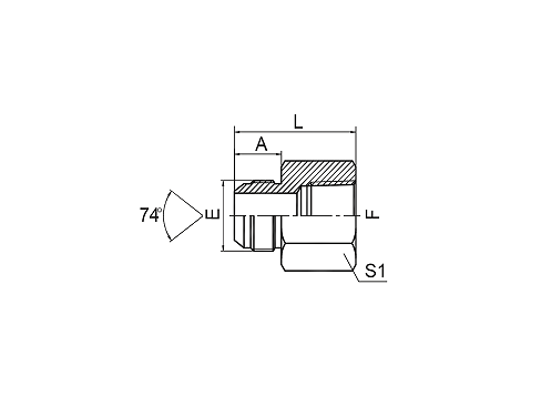 5JT JIC MALE 74° CONE/BSPT FEMALE 5JT JIC MALE 74° CONE/BSPT FEMALE