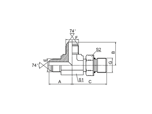 AJJO-OG JIC MALE/JIC MALE/SAE O-RING BOSS AJJO-OG JIC MALE/JIC MALE/SAE O-RING BOSS