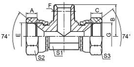 EJNJ JIC FEMALE/NPT MALE/JIC FEMALE  EJNJ JIC FEMALE/NPT MALE/JIC FEMALE