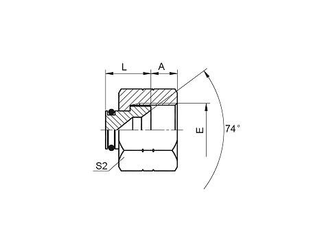 9J JIC FEMALE 74° SEAT PLUG