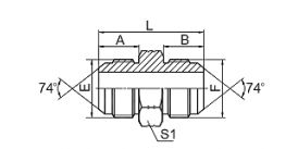 1J JIC MALE 74° CONE 1J JIC MALE 74° CONE