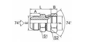 2J JIC MALE 74° CONE / JIC FEMALE 74° SEAT 2J JIC MALE 74° CONE / JIC FEMALE 74° SEAT