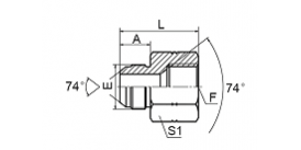 5J JIC MALE 74° CONE/JIC FEMALE 74° SEAT