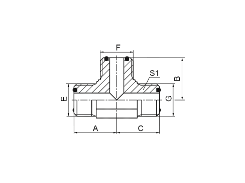 AF ORFS MALE O-RING TEE AF ORFS MALE O-RING TEE