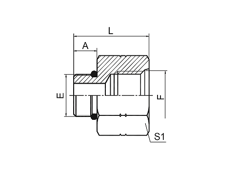 5O SAE O-RING BOSS L-SERIES ISO 11926-3 / SAE FEMALE ISO 11926-1 5O SAE O-RING BOSS L-SERIES ISO 11926-3 / SAE FEMALE ISO 11926-1