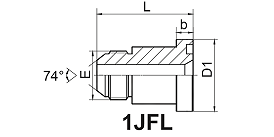 1JFL JIC MALE 74° CONE / L-SERIES FLANGE ISO 6162-1  1JFL JIC MALE 74° CONE / L-SERIES FLANGE ISO 6162-1