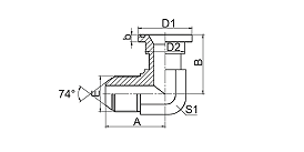 1JFL9 90° ELBOW JIC MALE 74° CONE / L-SERIES FLANGE ISO 6162-1 1JFL9 90° ELBOW JIC MALE 74° CONE / L-SERIES FLANGE ISO 6162-1