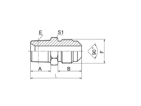 1NP NPT MALE / SAE MALE 90° CONE 1NP NPT MALE / SAE MALE 90° CONE
