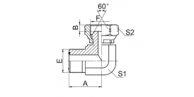 2FU9 90° ORFS MALE / NPSM FEMALE 60° CONE  2FU9 90° ORFS MALE / NPSM FEMALE 60° CONE