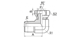 2NU9 90° ELBOW NPT MALE / NPSM FEMALE 60° CONE 2NU9 90° ELBOW NPT MALE / NPSM FEMALE 60° CONE