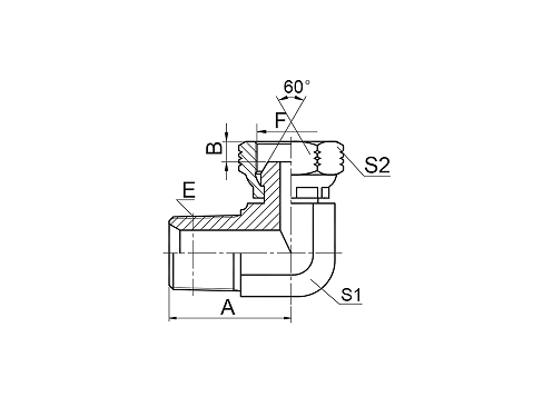 2NU9 90° ELBOW NPT MALE / NPSM FEMALE 60° CONE 2NU9 90° ELBOW NPT MALE / NPSM FEMALE 60° CONE