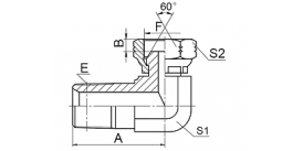 2NU9-L 90° LONG NPT MALE / NPSM FEMALE 60° CONE 2NU9-L 90° LONG NPT MALE / NPSM FEMALE 60° CONE