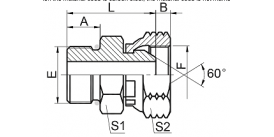 2OU SAE O-RING BOSS L-SERIES ISO 11926-3 /  NPSM FEMALE 60° CONE  2OU SAE O-RING BOSS L-SERIES ISO 11926-3 /  NPSM FEMALE 60° CONE