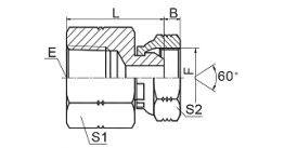 7NU-S NPT FEMALE / NPSM FEMALE 60° CONE  7NU-S NPT FEMALE / NPSM FEMALE 60° CONE