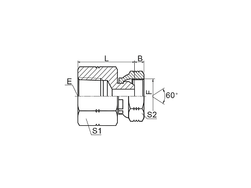 7NU-S NPT FEMALE / NPSM FEMALE 60° CONE  7NU-S NPT FEMALE / NPSM FEMALE 60° CONE