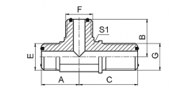 AFF6F ORFS MALE O-RING BULKHEAD RUN TEE AFF6F ORFS MALE O-RING BULKHEAD RUN TEE