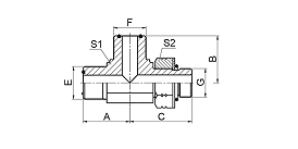 AFFO-OG ORFS MALE O-RING / SAE O-RING BOSS S-SERIES ISO 11926-2 RUN TEE AFFO-OG ORFS MALE O-RING / SAE O-RING BOSS S-SERIES ISO 11926-2 RUN TEE