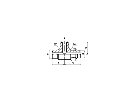 AFFO-OG ORFS MALE O-RING / SAE O-RING BOSS S-SERIES ISO 11926-2 RUN TEE AFFO-OG ORFS MALE O-RING / SAE O-RING BOSS S-SERIES ISO 11926-2 RUN TEE
