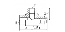 HN NPT FEMALE / NPT MALE RUN TEE HN NPT FEMALE / NPT MALE RUN TEE