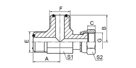 CF ORFS MALE O-RING / ORFS FEMALE RUN TEE CF ORFS MALE O-RING / ORFS FEMALE RUN TEE